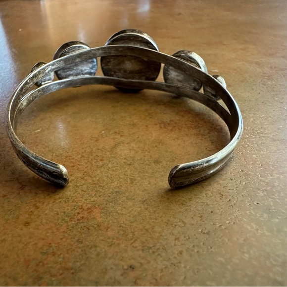 Vintage Jay King DTR Turquoise Stone Sterling Silver Desert Rose Cuff Bracelet - Picture 9 of 16